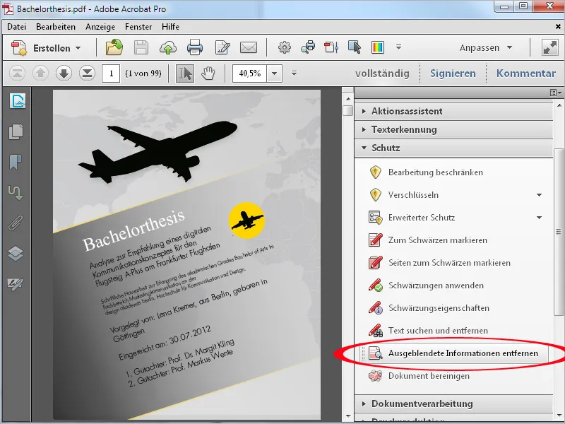 Standard-Aktionen in Acrobat