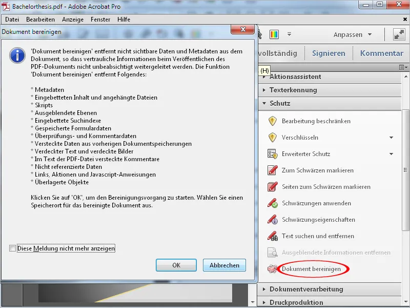 Standard-Aktionen in Acrobat