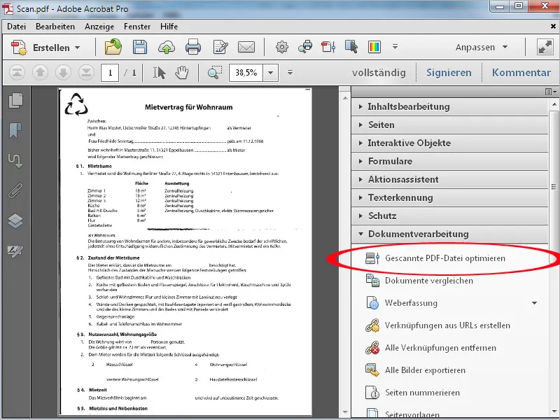 Standard-Aktionen in Acrobat