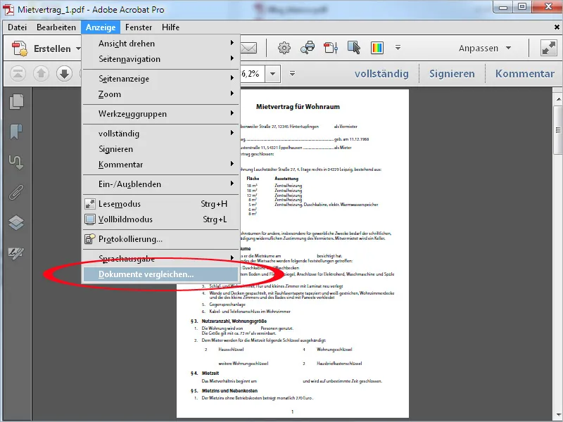 Standard-Aktionen in Acrobat