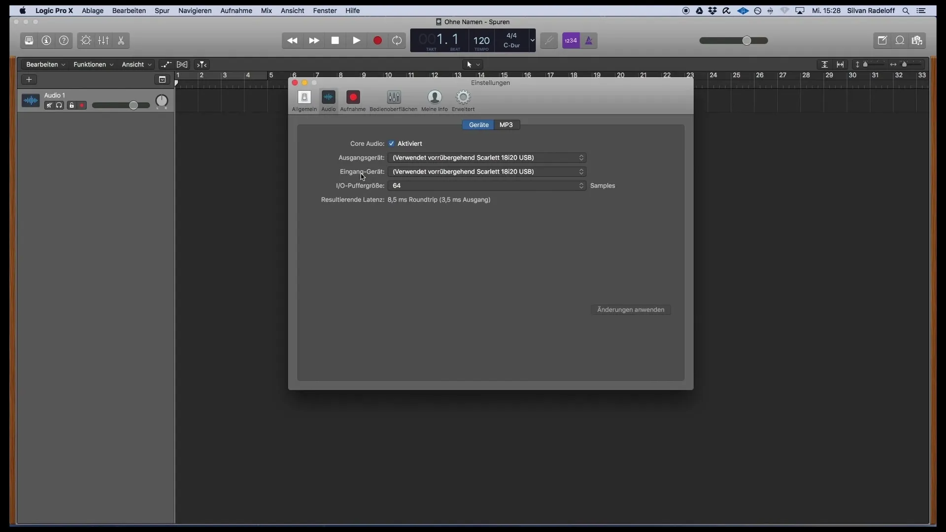 Správne nastavenie a spustenie pomocou Logic Pro X