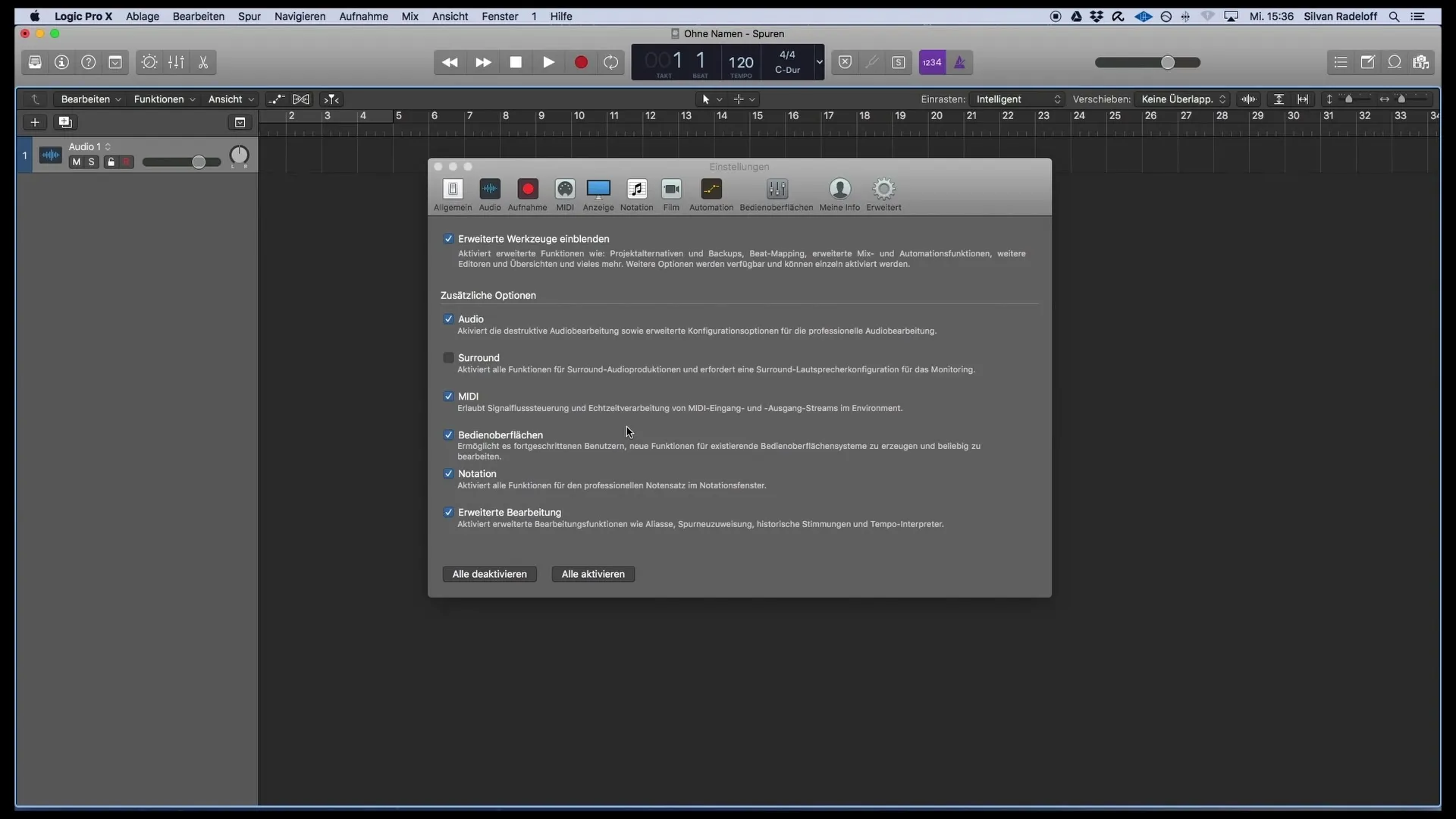 Správne nastavenie a spustenie s Logic Pro X