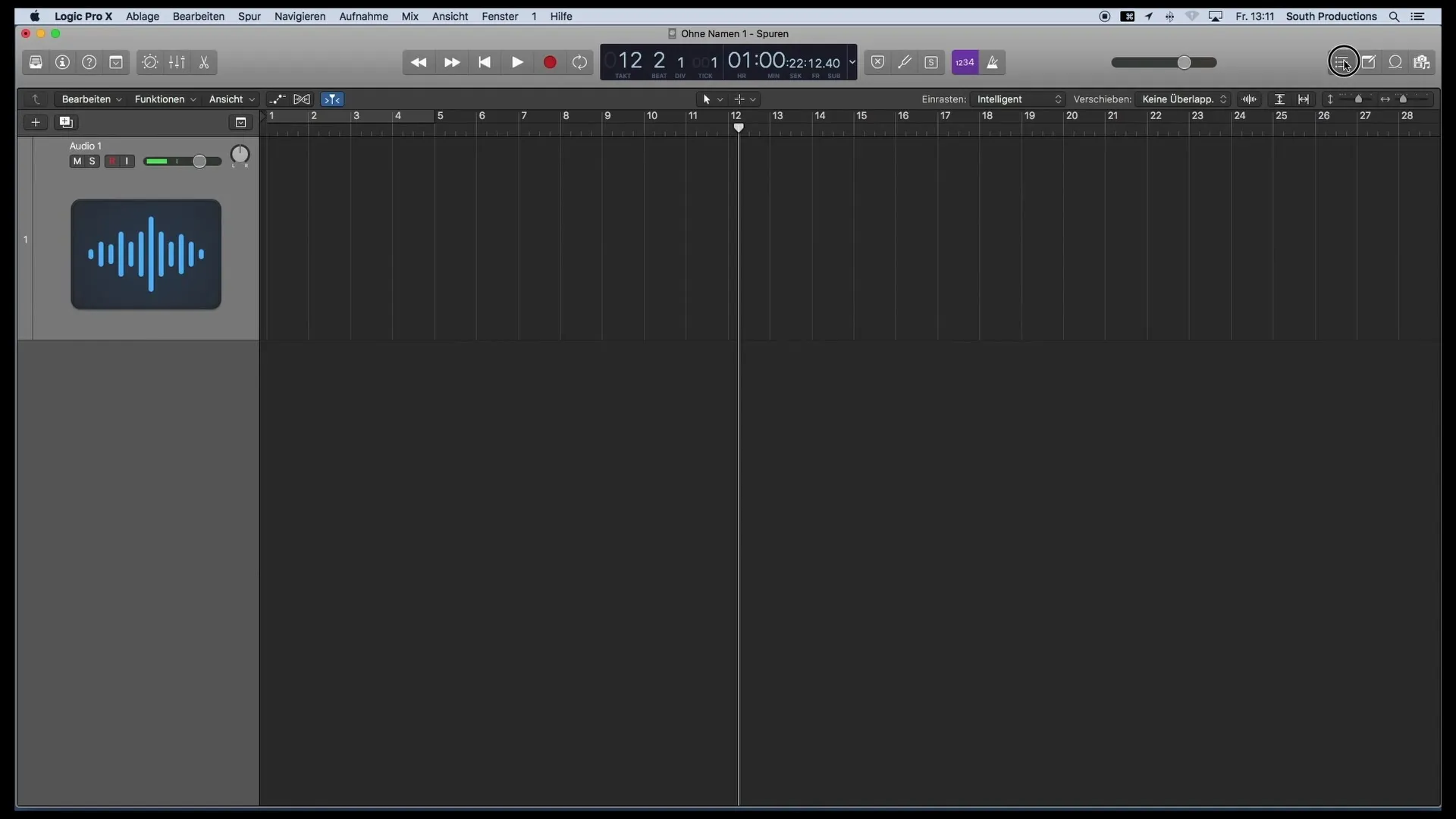 Optimierung des Transportfensters in Logic Pro X