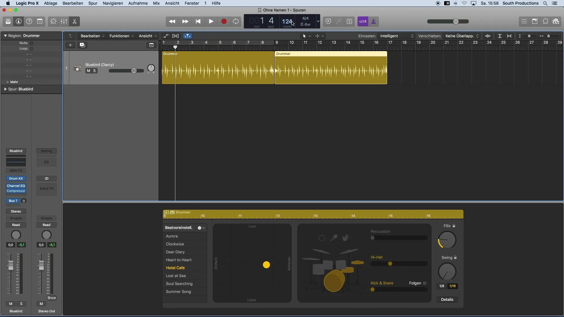 Crear ritmos de batería con Logic Pro X Drummer