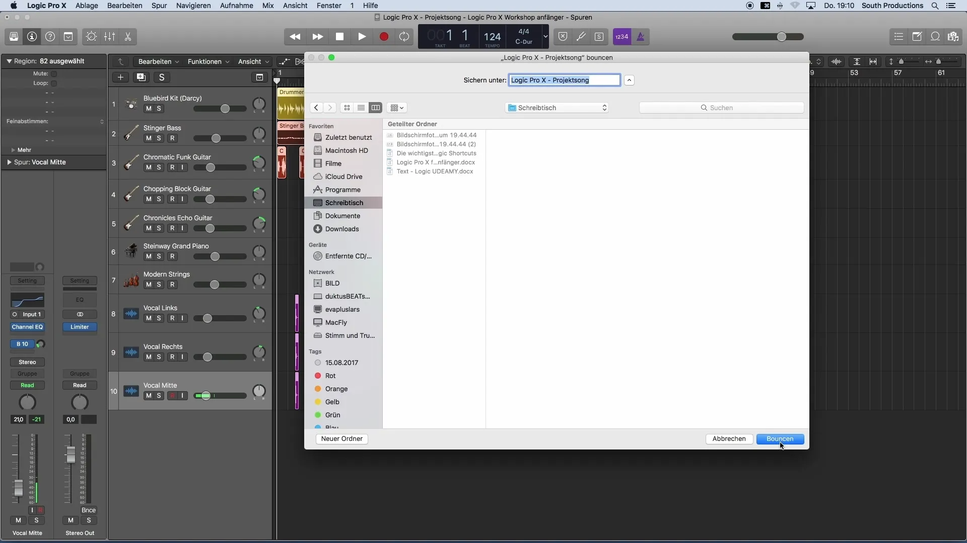 Export professional music production with Logic Pro X