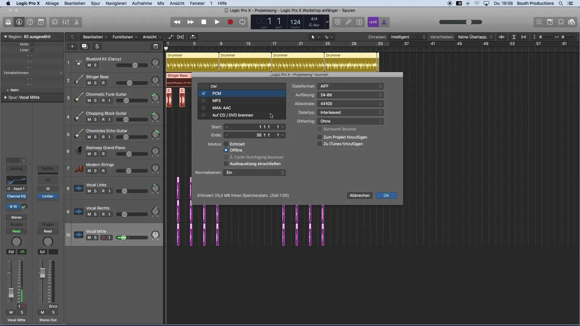 Export professional music production with Logic Pro X
