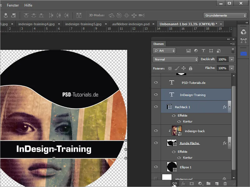 Membuat sampul DVD dan label DVD - Bagian 3: Membuat label di Photoshop
