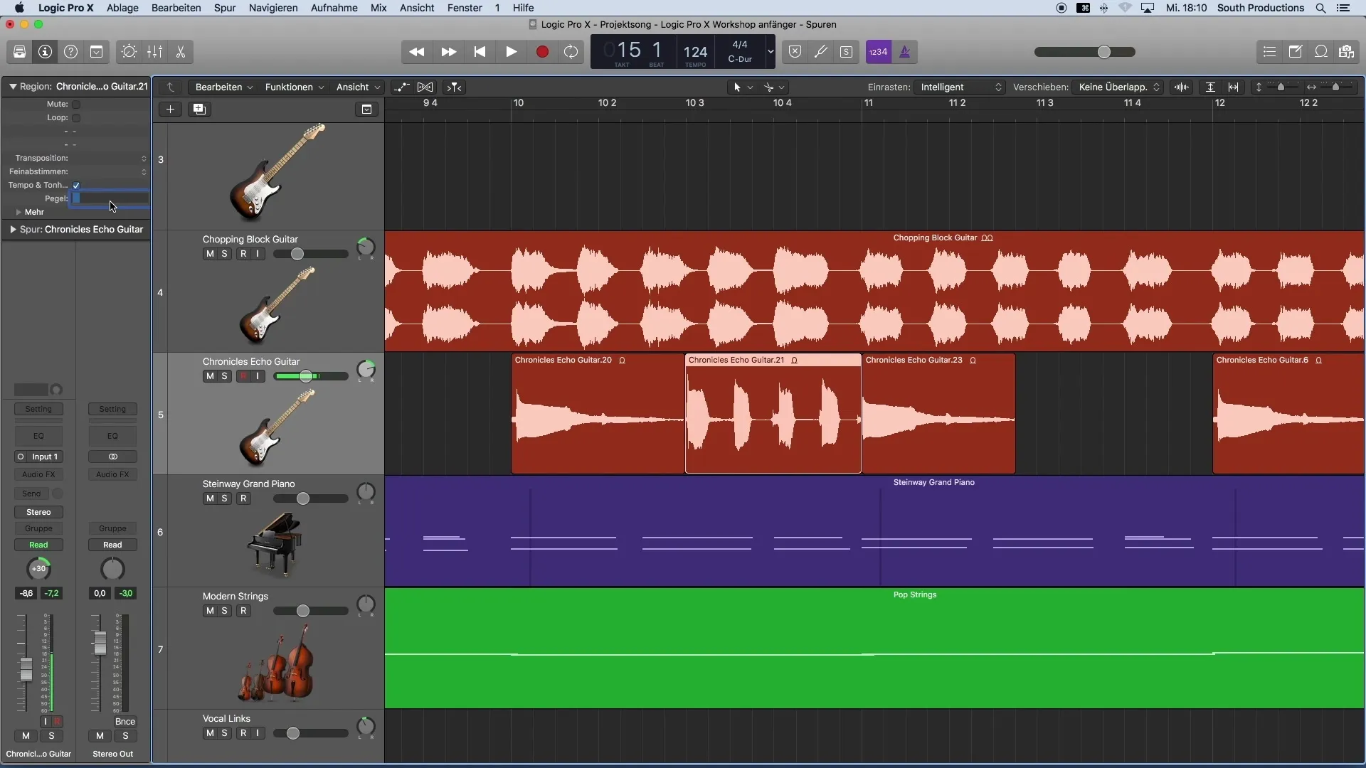 Modificare efficacemente i livelli di volume in Logic Pro X