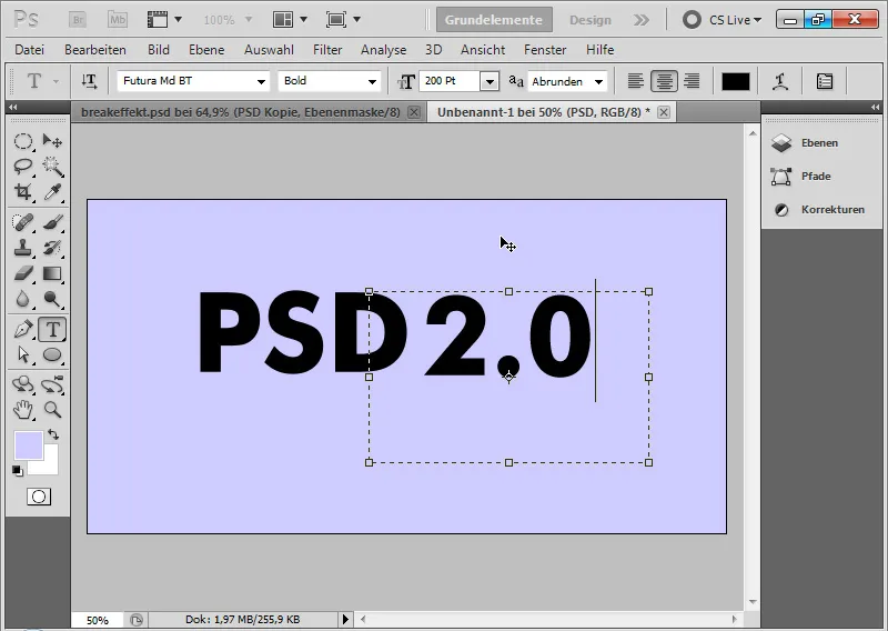 Bryteffekt for typografi og layout