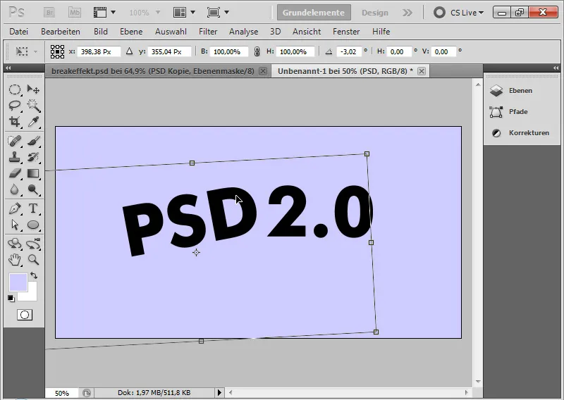 Bryteffekt for typografi og layout