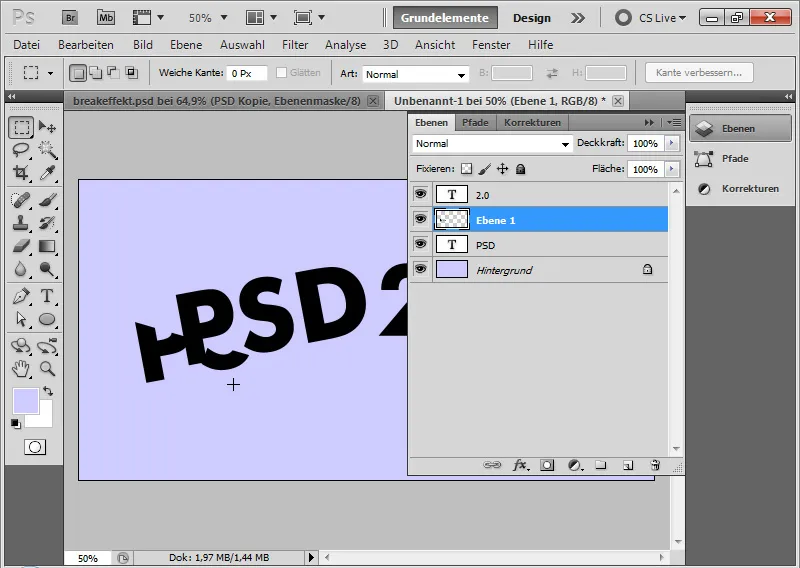 Bryteffekt for typografi og layout