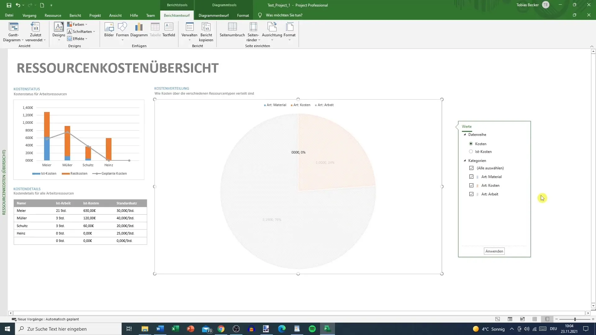 Kostenübersicht in MS Project – So behältst du dein Budget im Blick