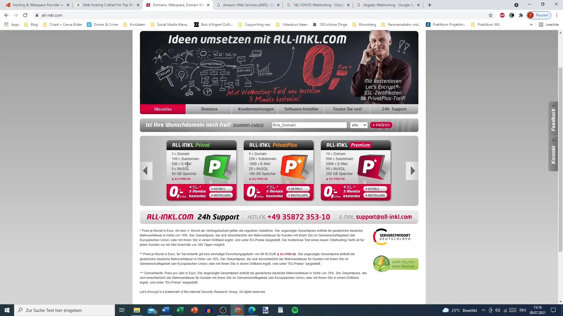 Optimal selection of a hosting provider for WordPress