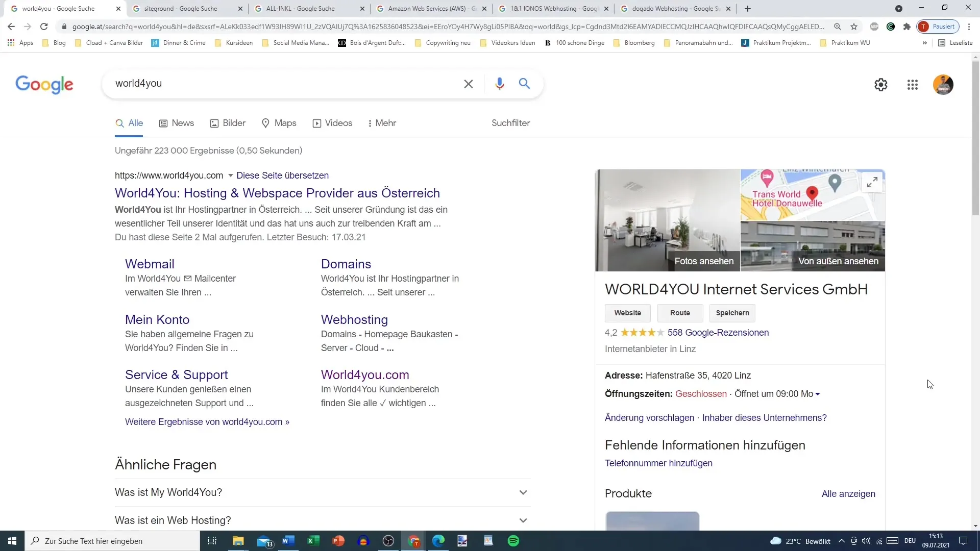 Optimal selection of a hosting provider for WordPress