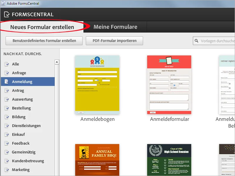 Formulare verteilen und Rückläufer verwalten mit Acrobat und FormsCentral