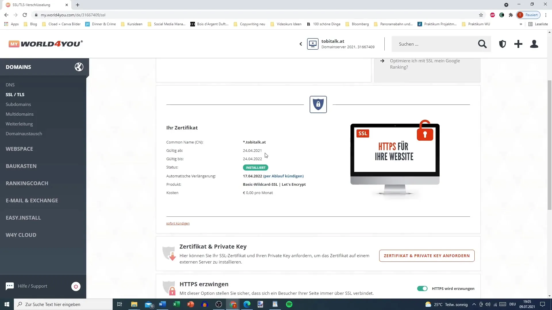 Set up an SSL certificate for your WordPress site