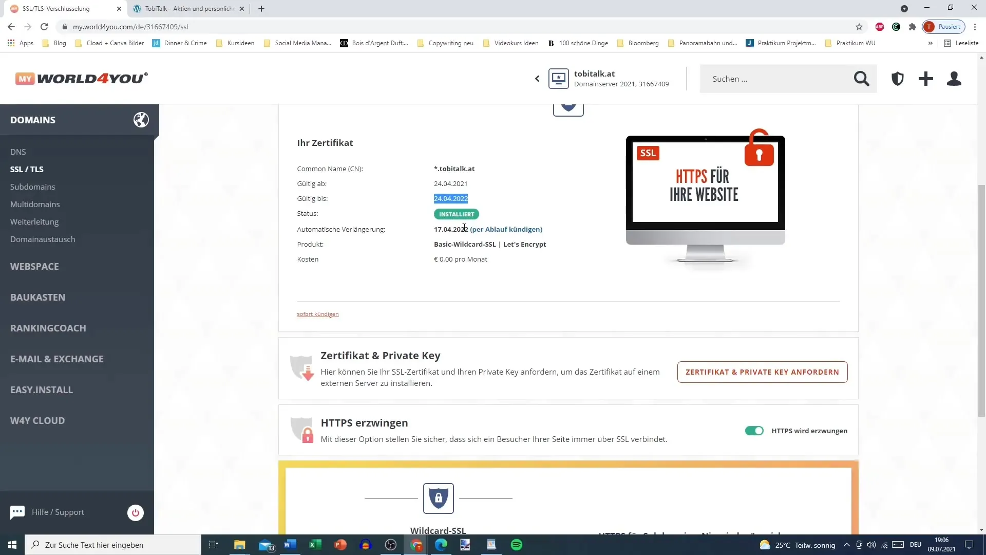 Set up an SSL certificate for your WordPress site