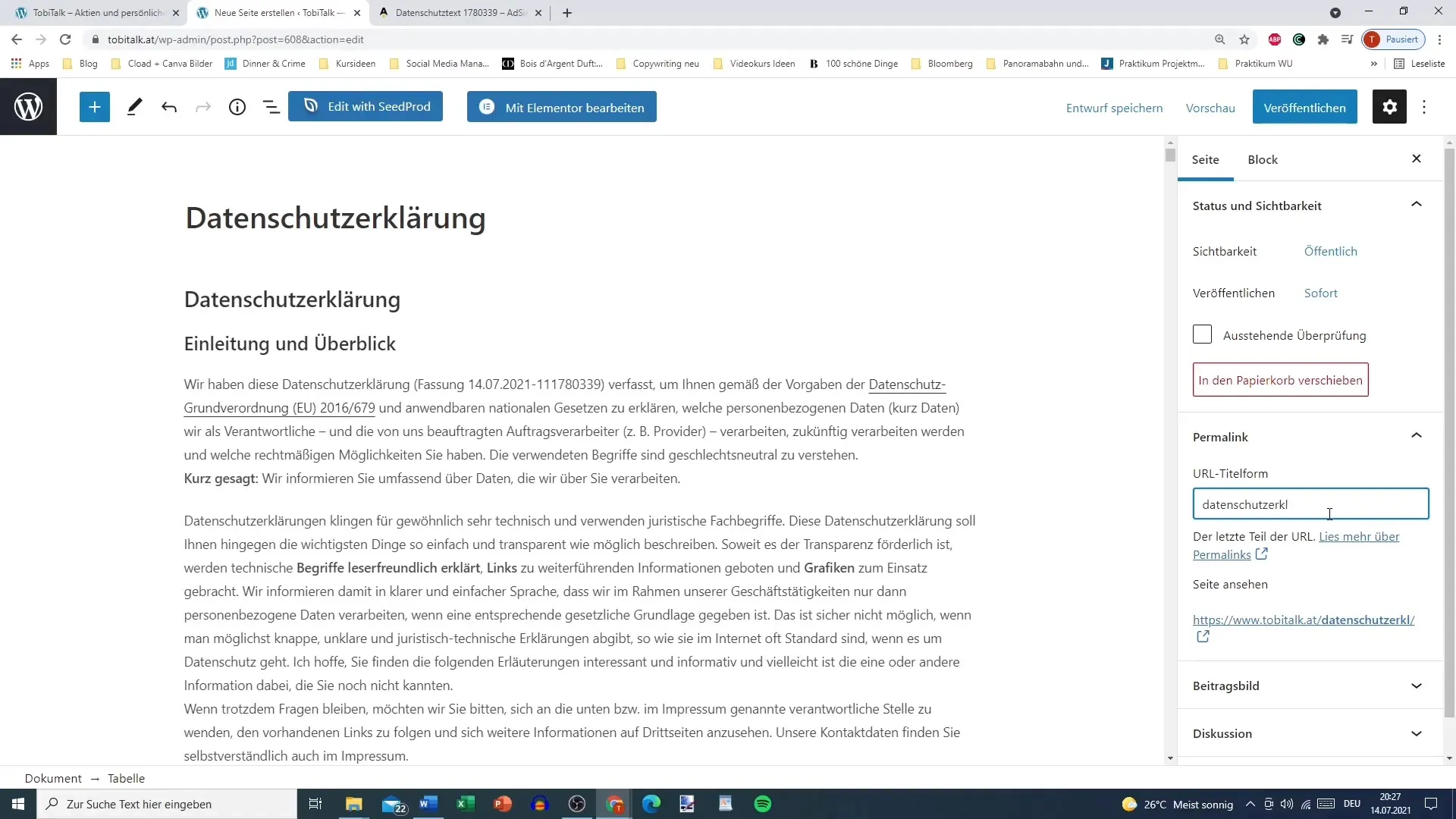 Create a privacy policy for WordPress easily