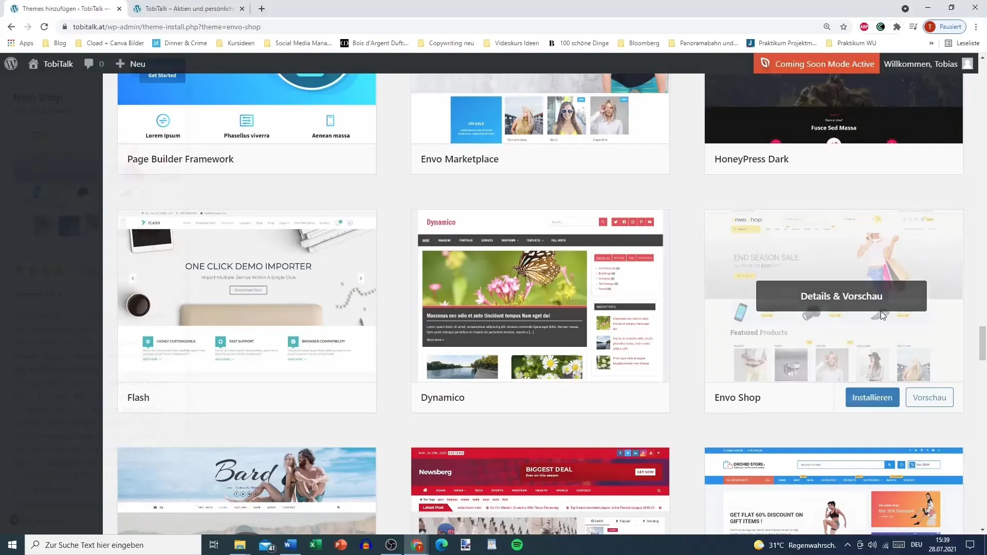 Theme overview for your WordPress site