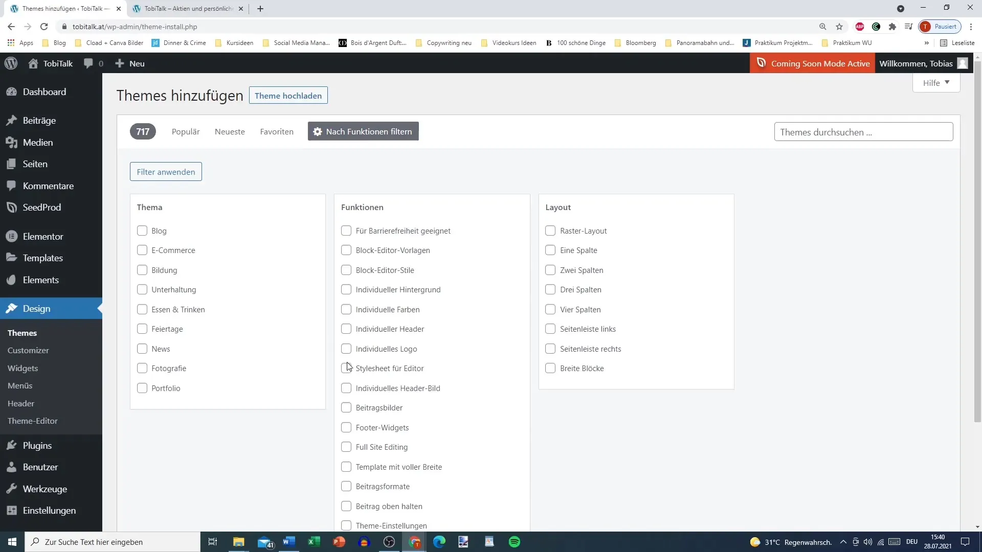 Theme overview for your WordPress site