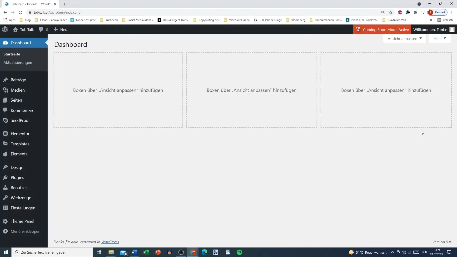 Install Elementor plugins: Envato Elements and Ocean Extra