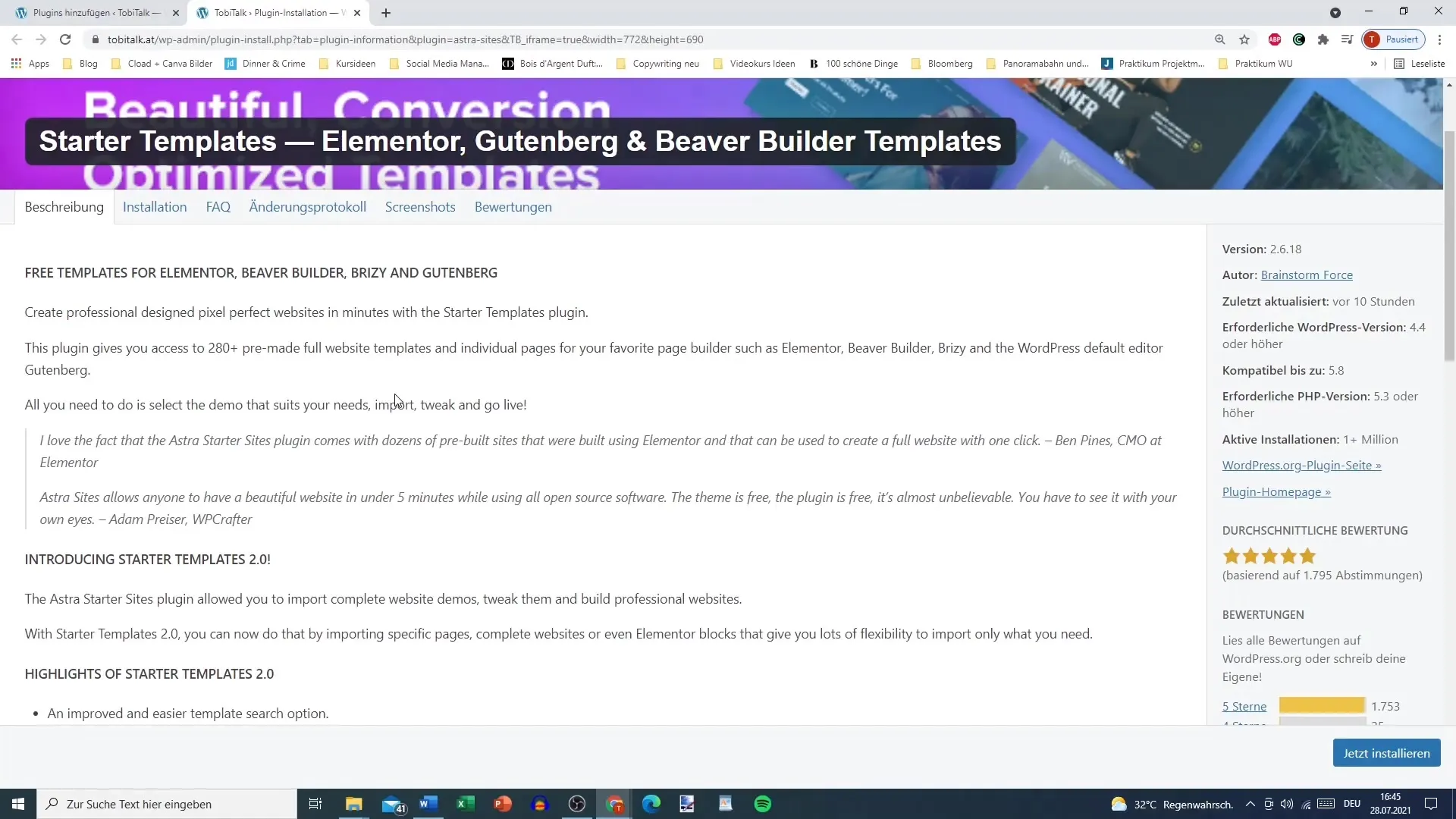 Easily use creative templates for Elementor and Gutenberg