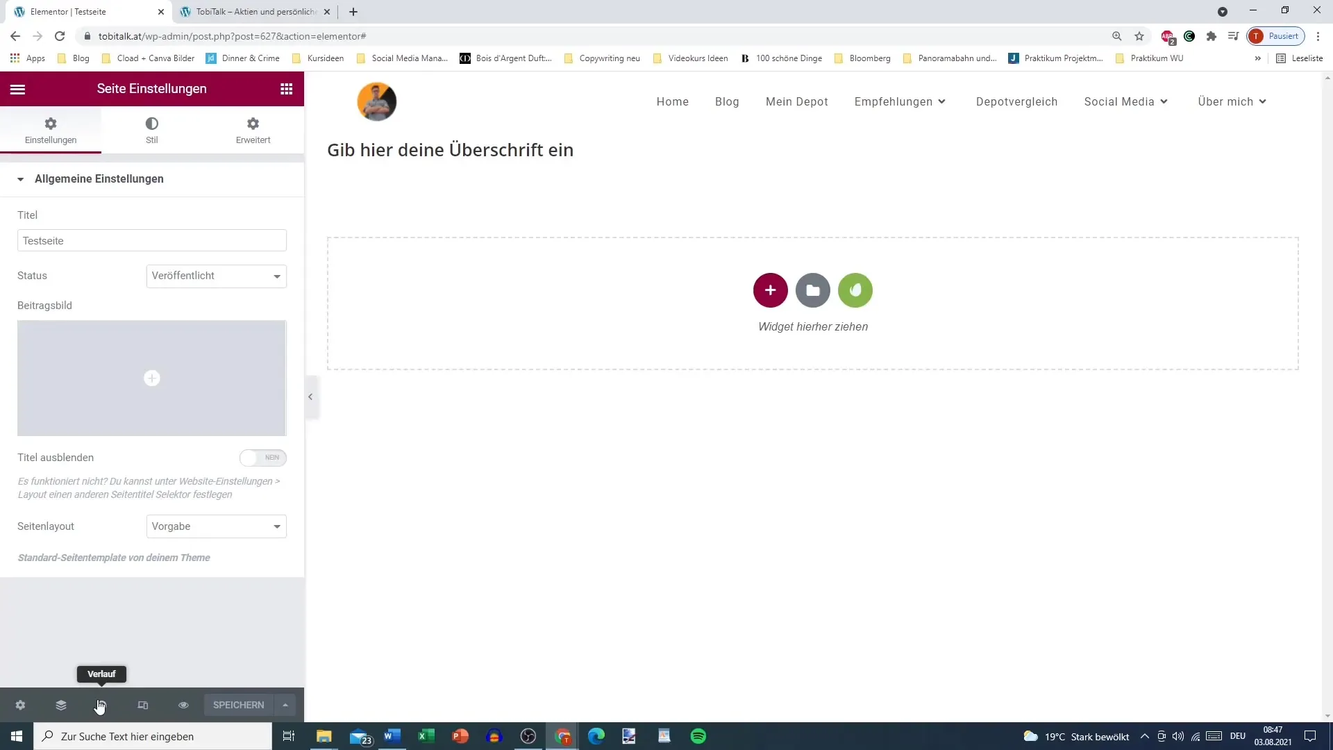 Preview with Elementor: Get an overview of your website