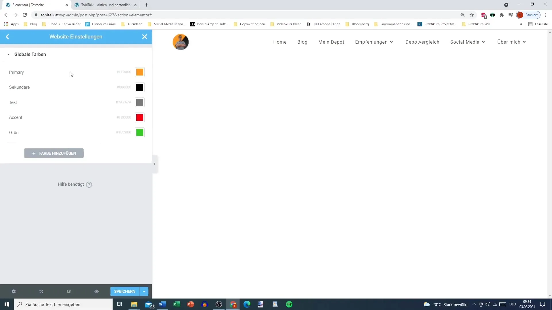Optimally using global colors in Elementor