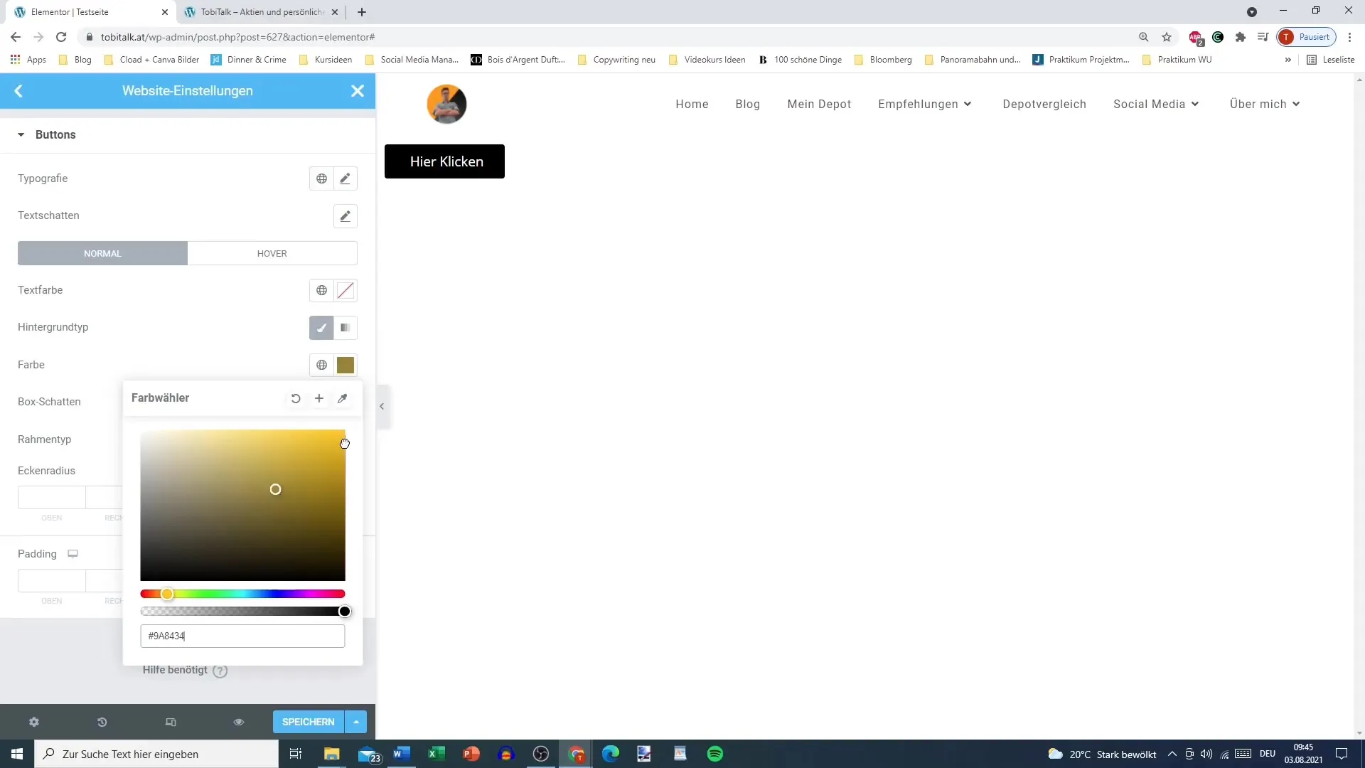 Customize button in Elementor for WordPress