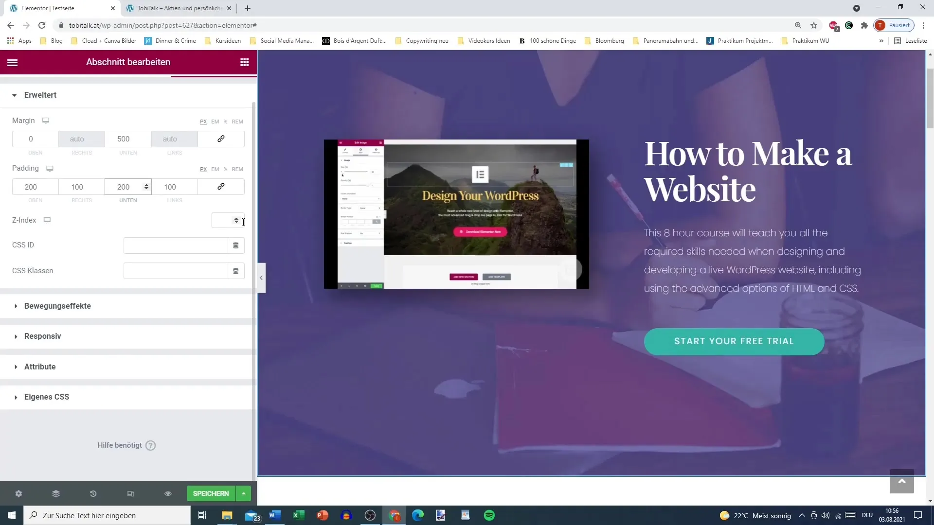 Using advanced settings effectively in Elementor for WordPress