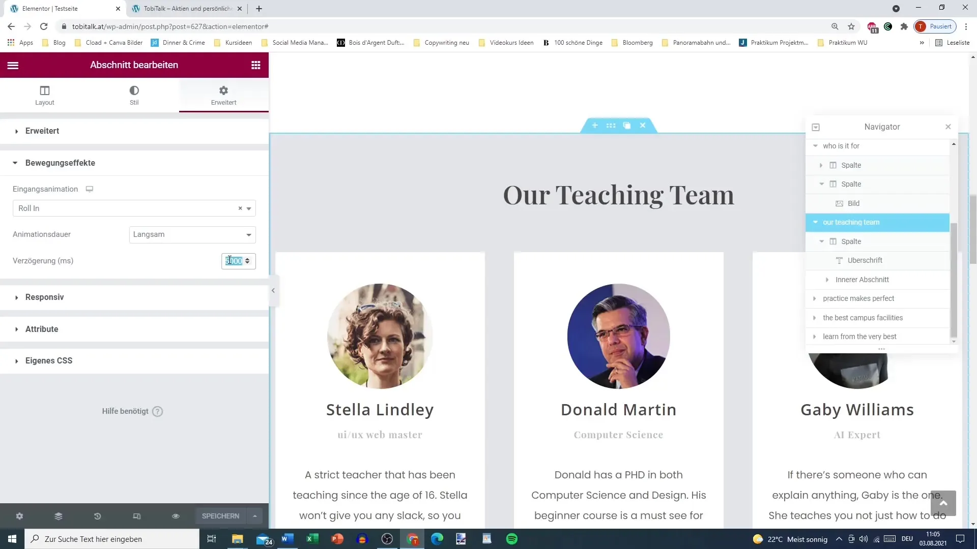 Motion effects in Elementor for WordPress