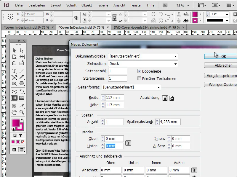 Mendirikan sampul DVD dan label DVD - Bagian 4: Membuat label di InDesign