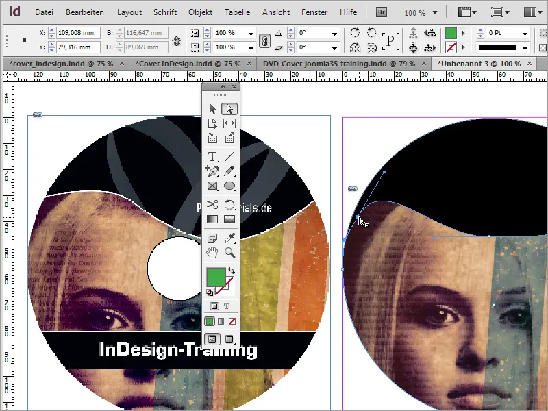 Membuat desain sampul DVD dan label DVD - Bagian 4: Membuat label di InDesign