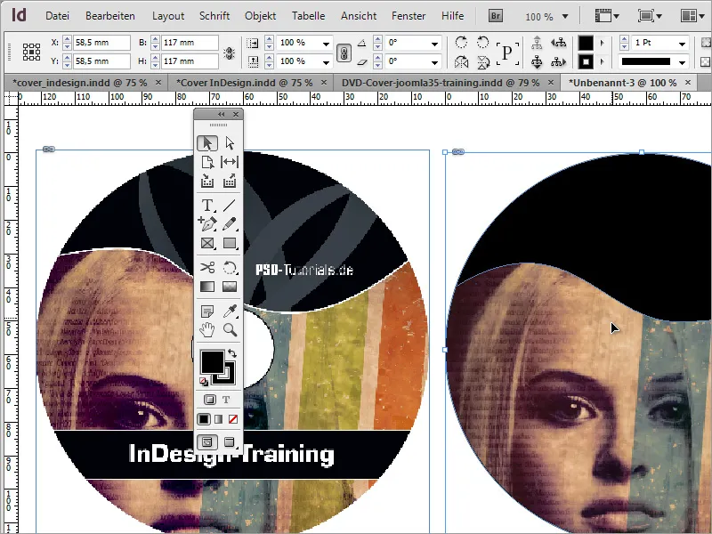 Membuat desain sampul DVD dan label DVD - Bagian 4: Membuat label di InDesign.