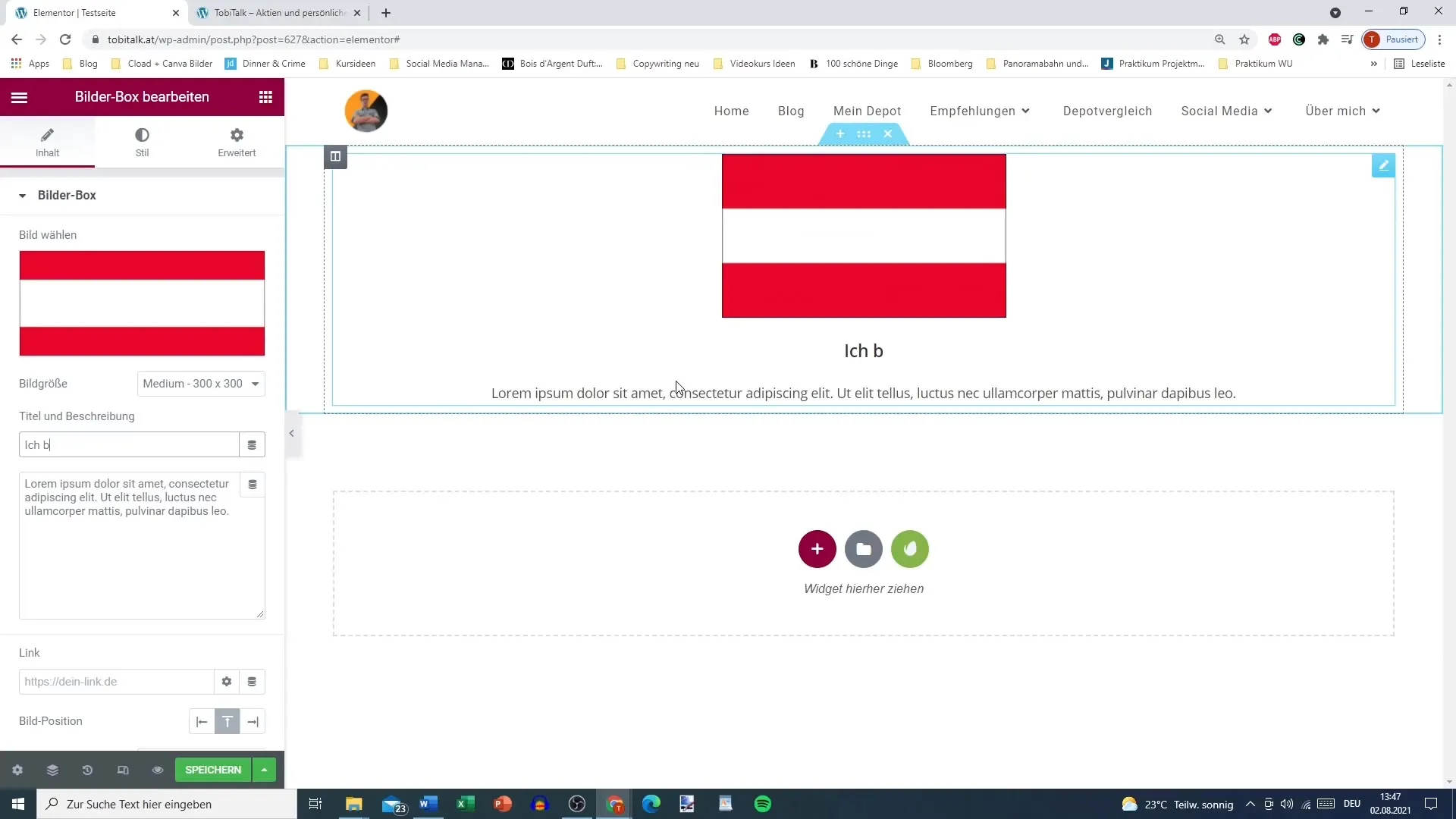 Design the image box creatively in Elementor