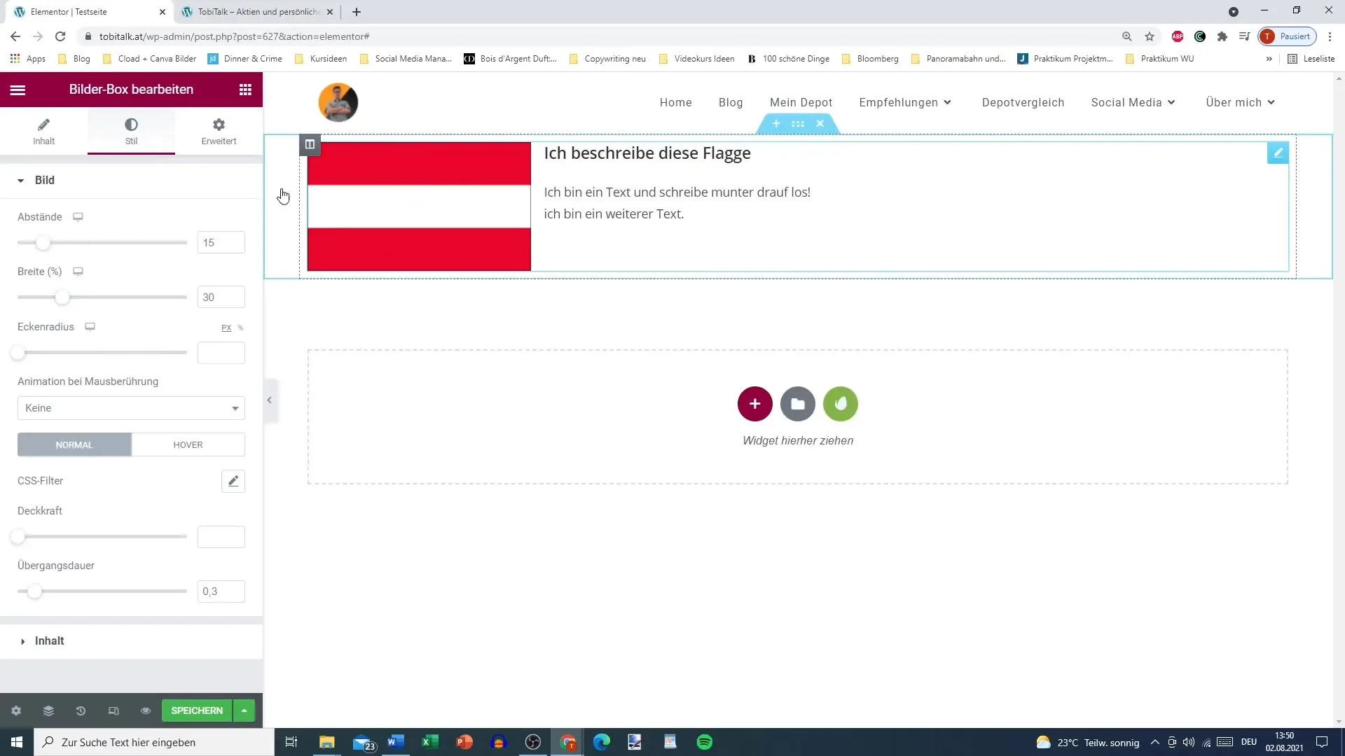 Design the image box creatively in Elementor
