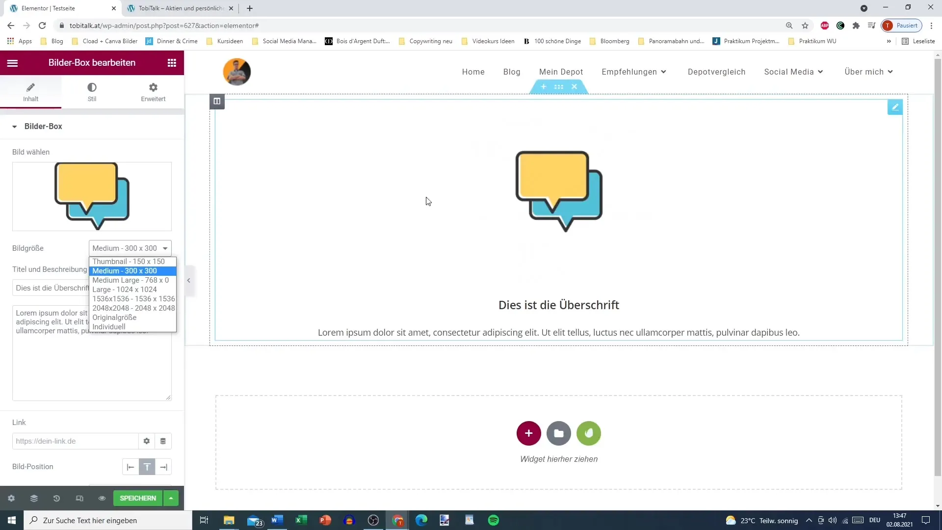 Design the image box creatively in Elementor