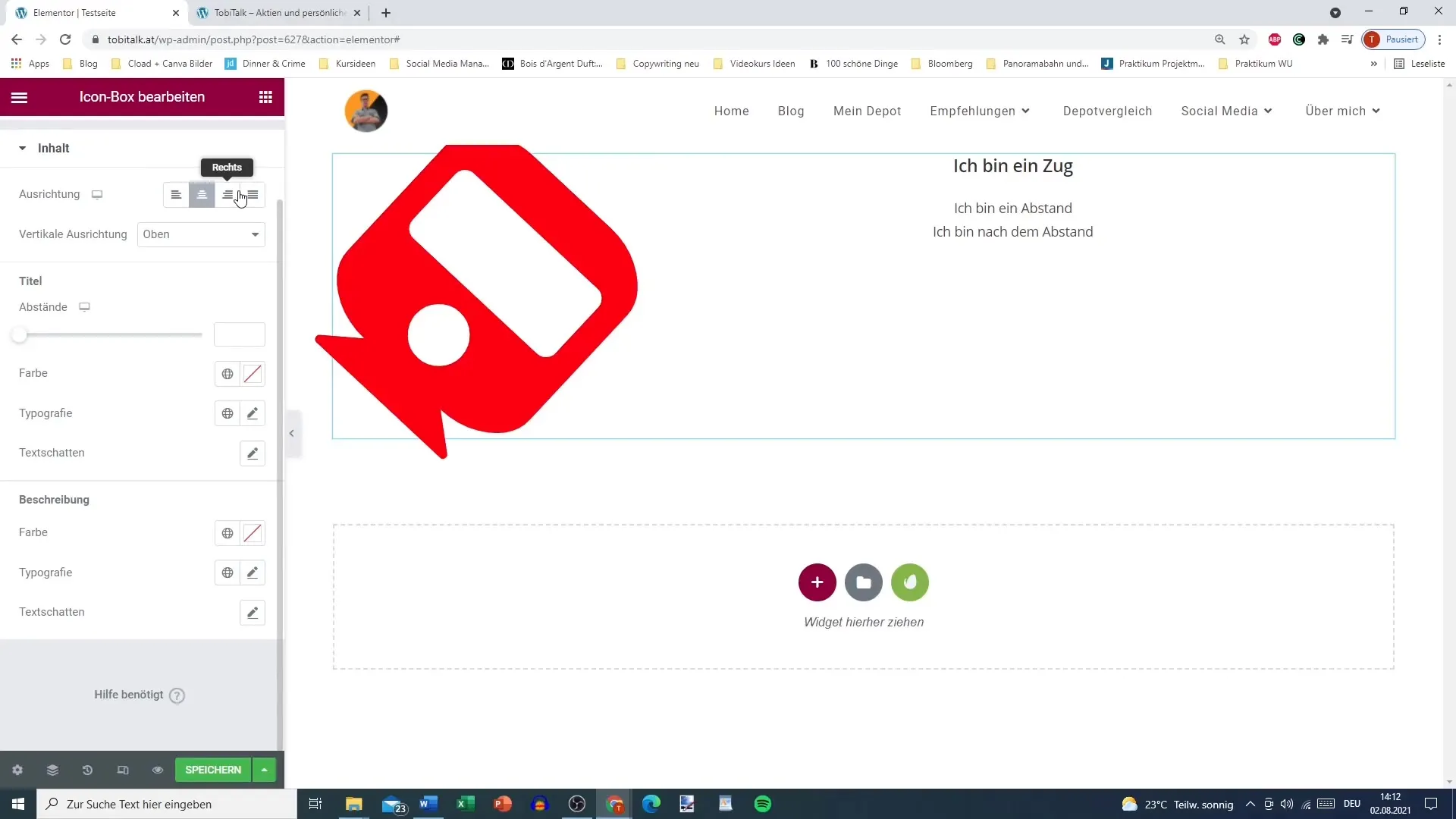 Efficient use of the icon box in Elementor