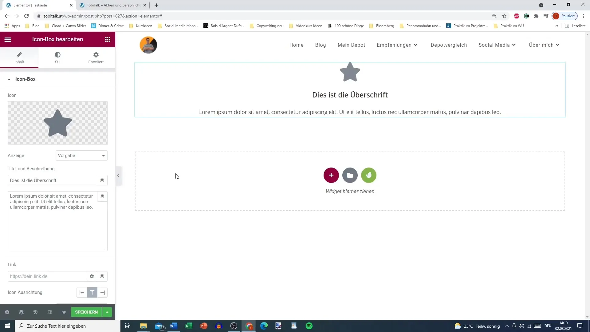 Efficient use of the icon box in Elementor