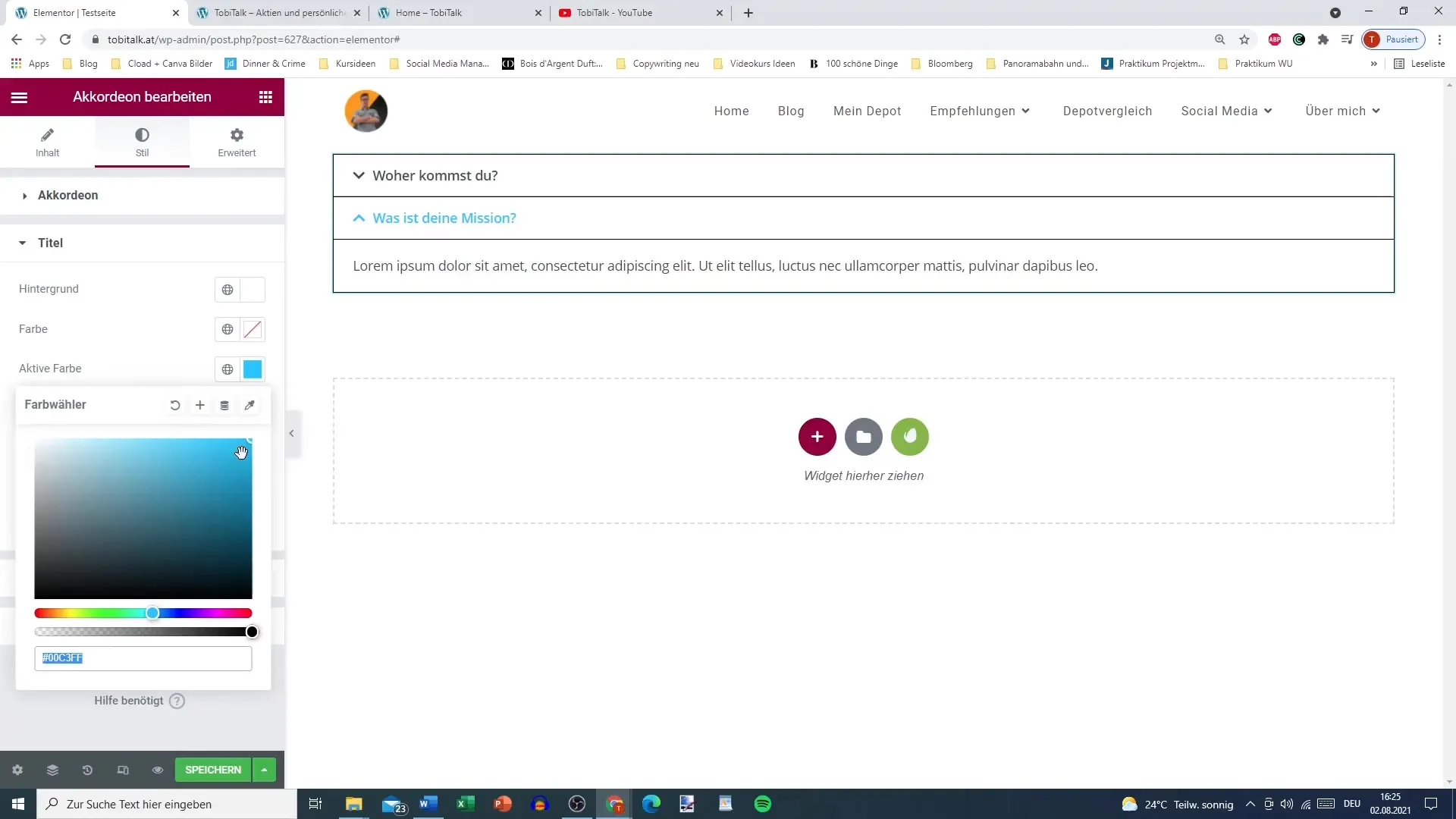 Effectively use accordion with Elementor for WordPress