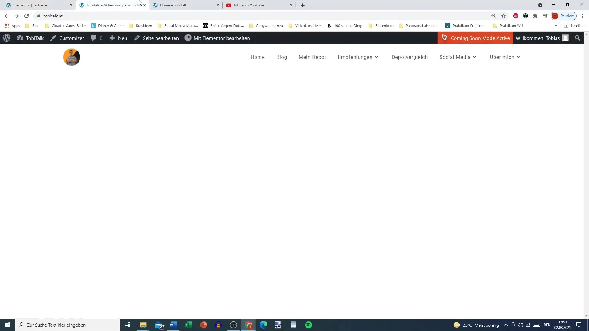Using the warning widget for WordPress with Elementor