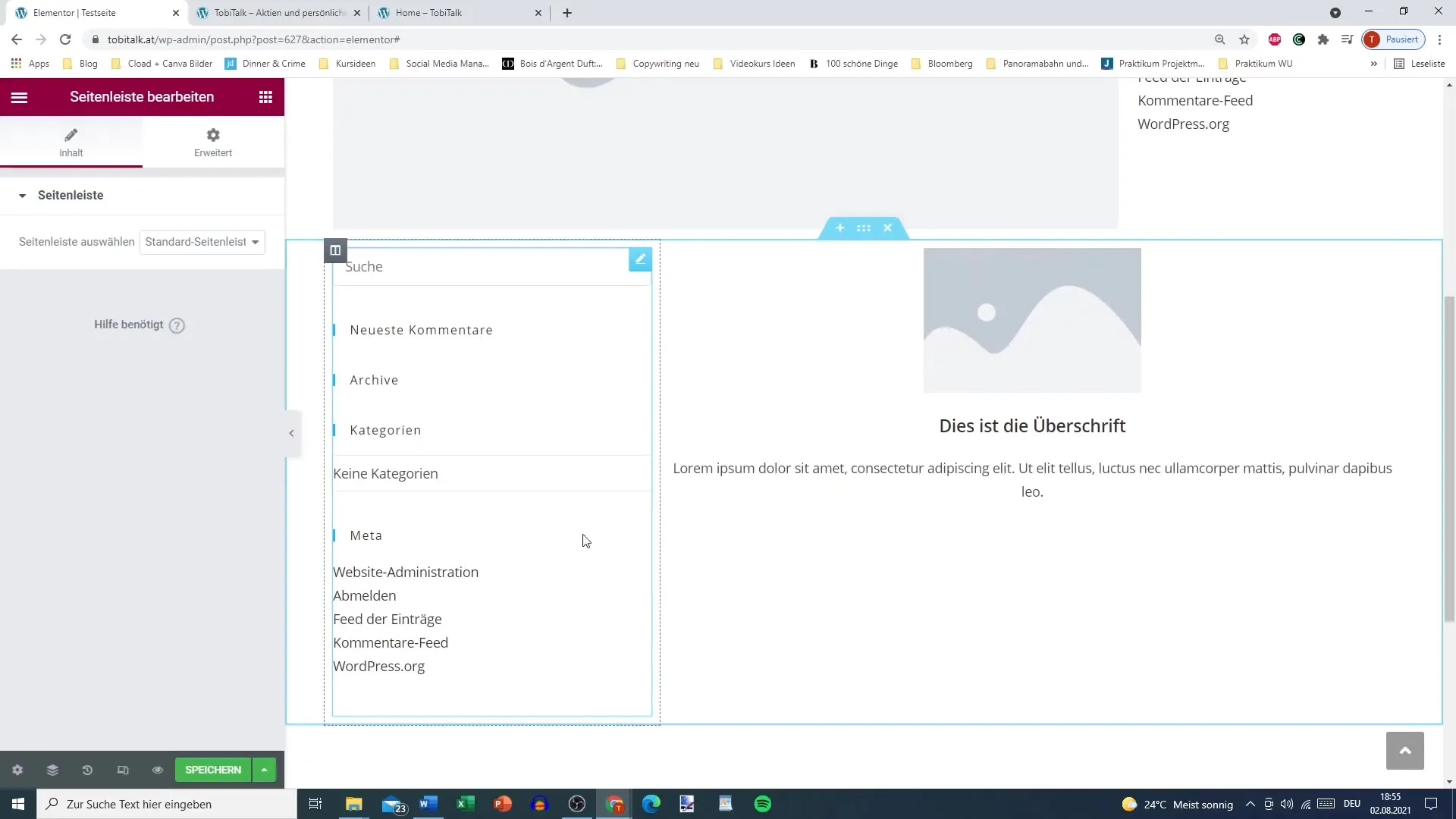 Sidebar in Elementor - This is how you set it up effectively
