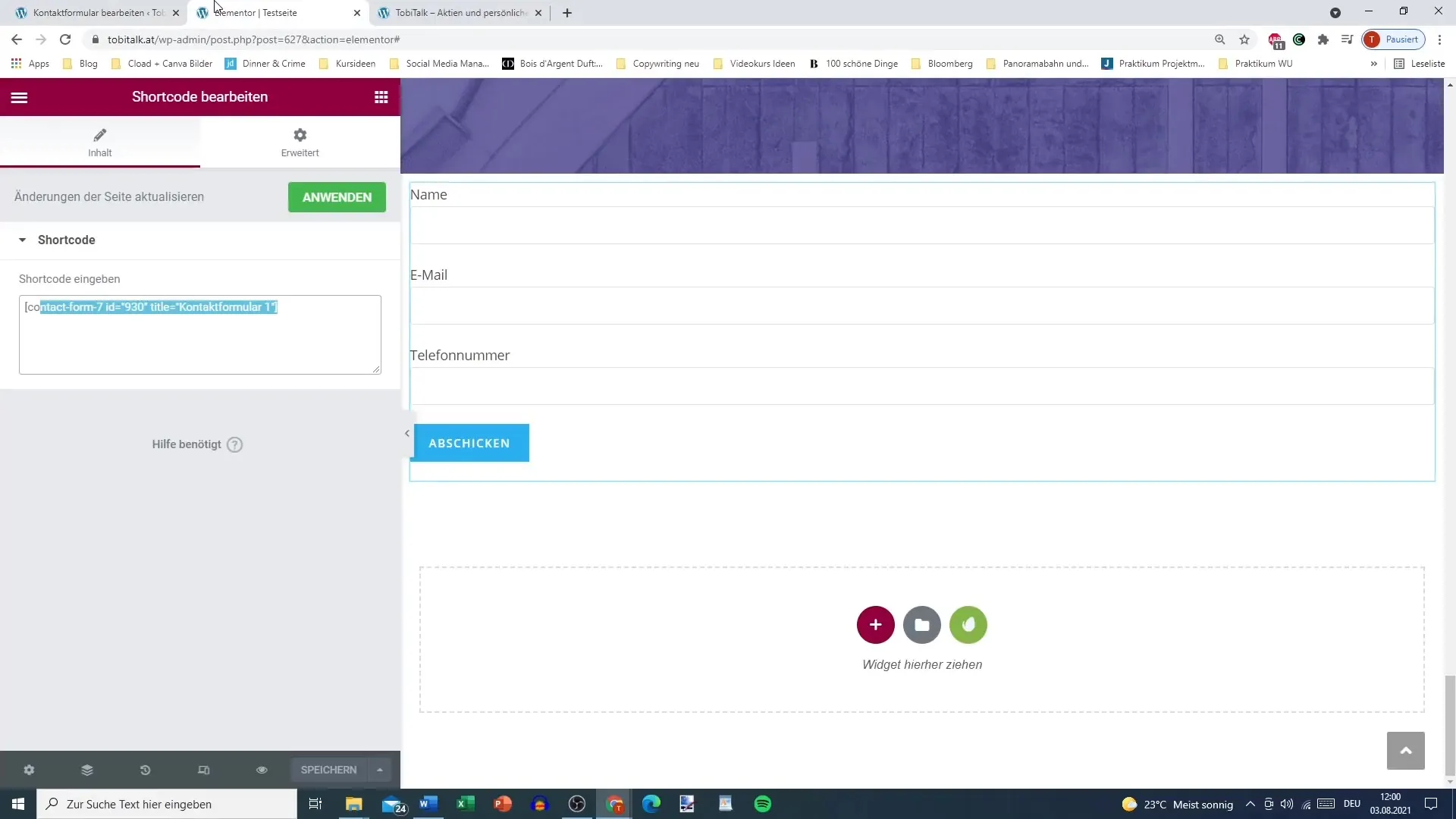 Securing the contact form in WordPress