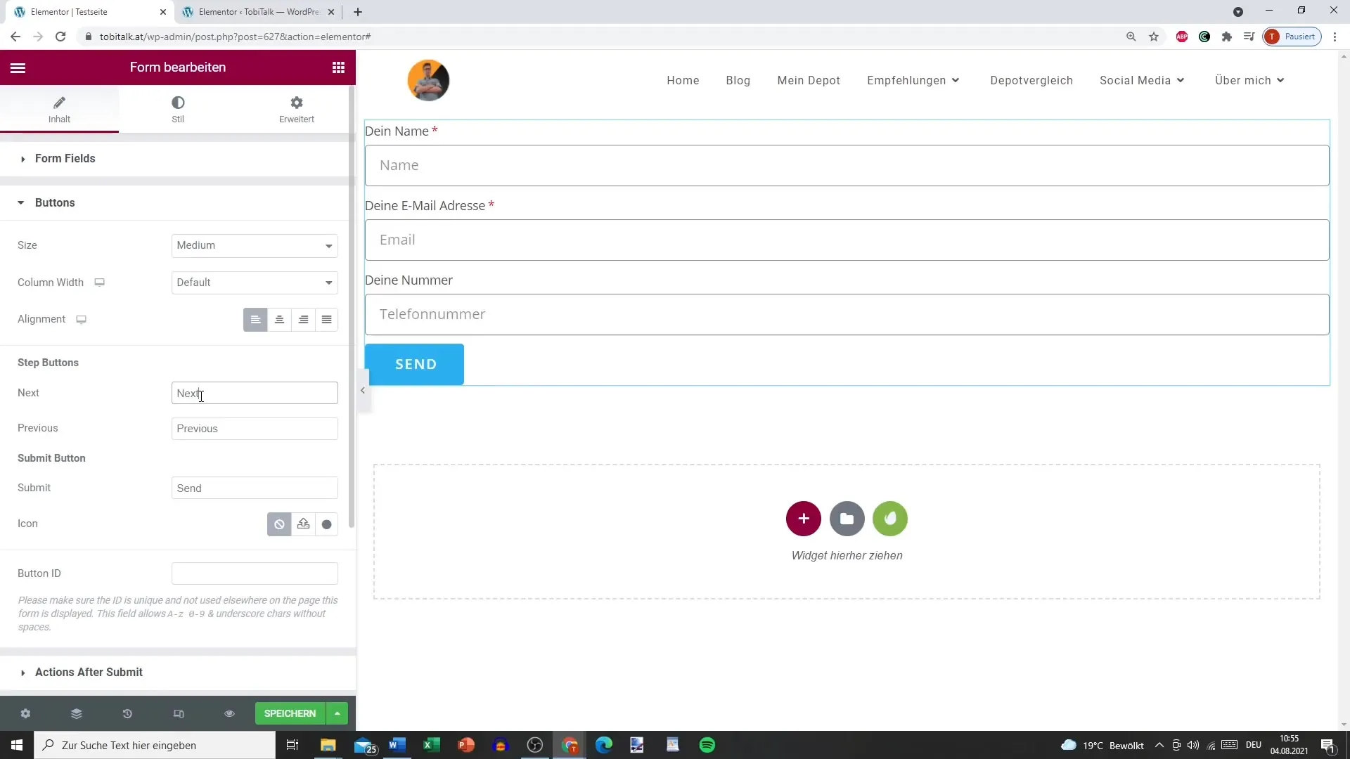 Form creation with Elementor for WordPress