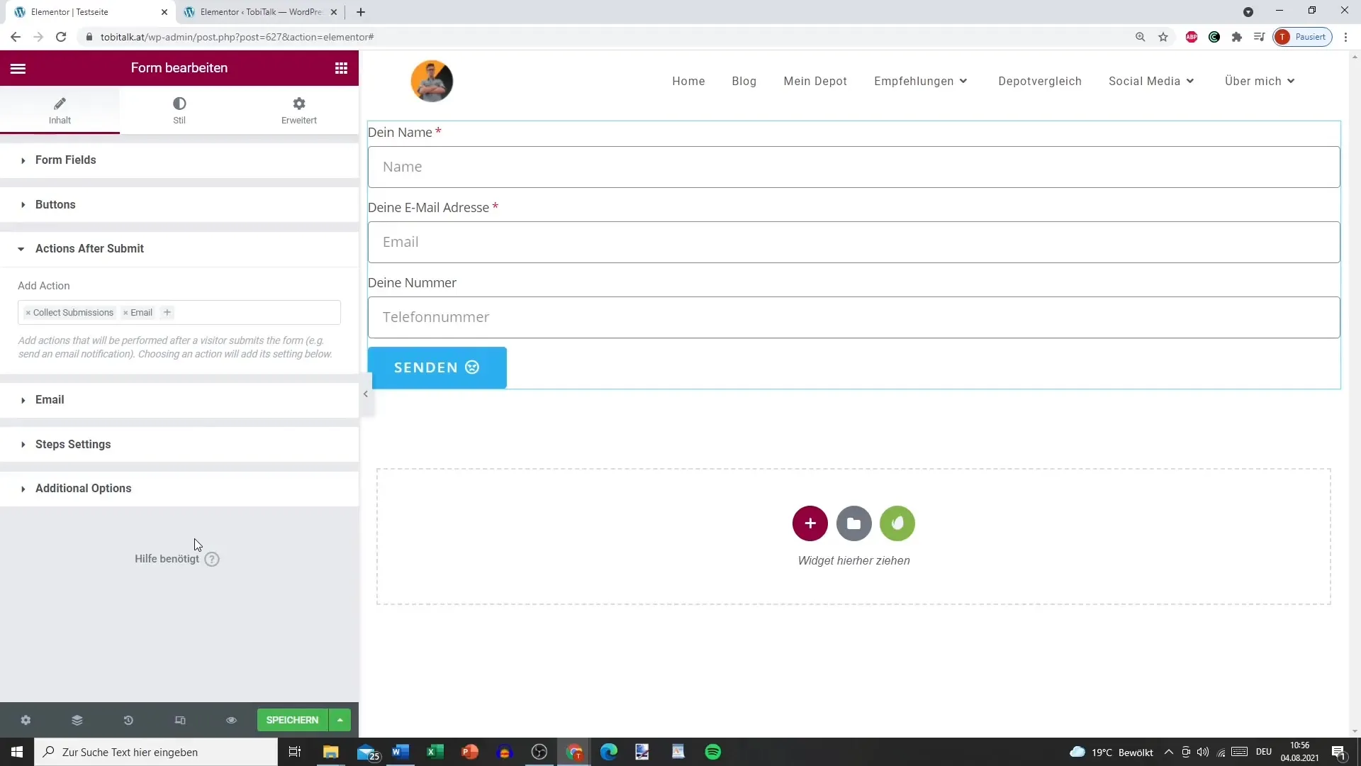 Form creation with Elementor for WordPress