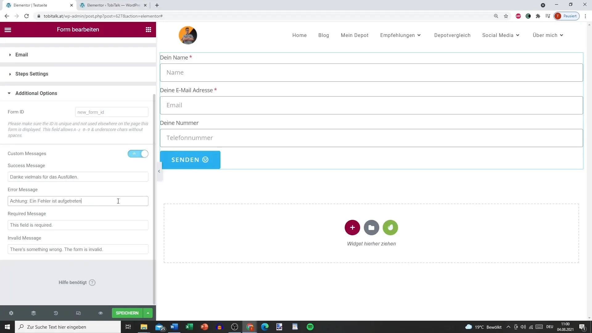 Form creation with Elementor for WordPress