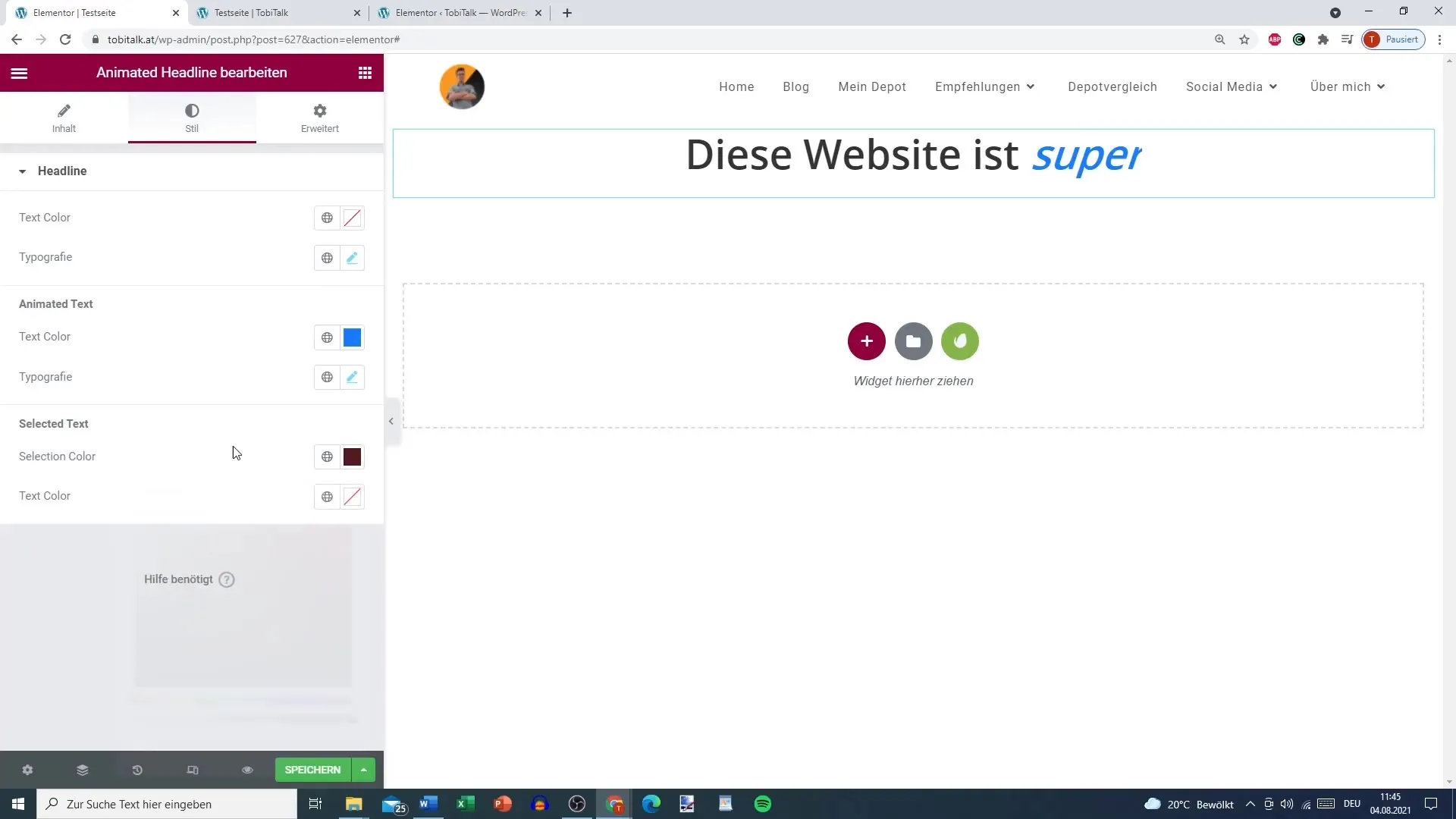 Create animated headline easily in Elementor