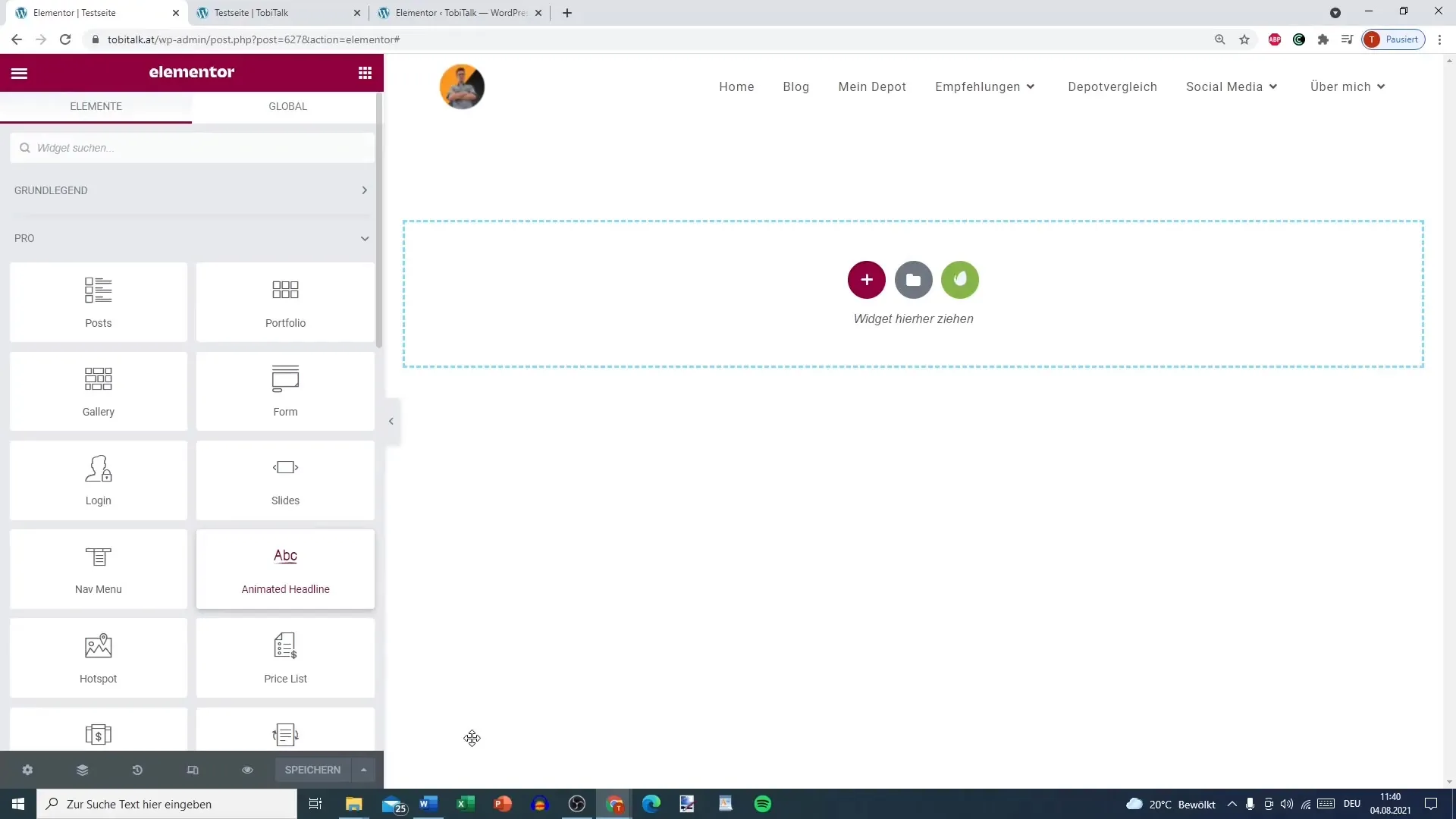 Create animated headline easily in Elementor
