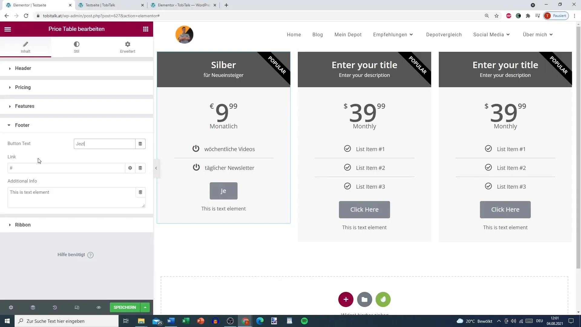 Pricing for Elementor - Step-by-step guide
