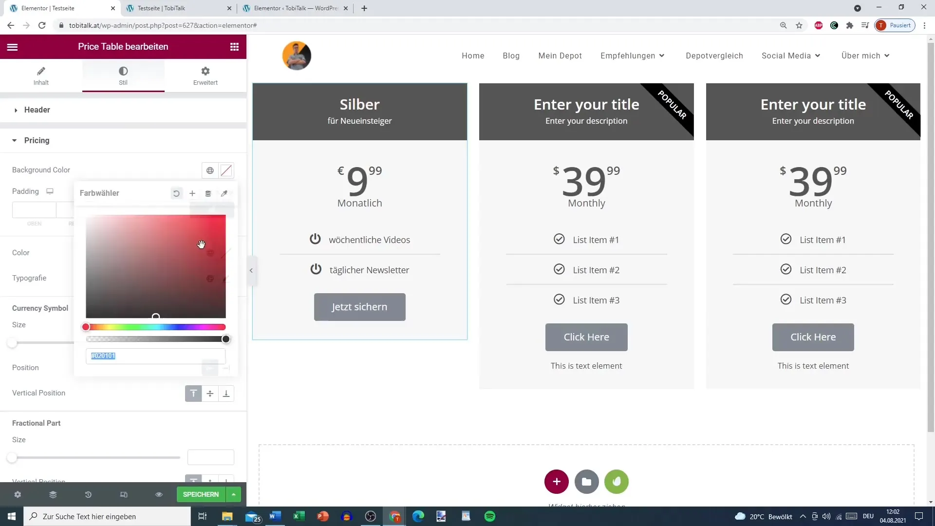 Pricing for Elementor - Step-by-step guide